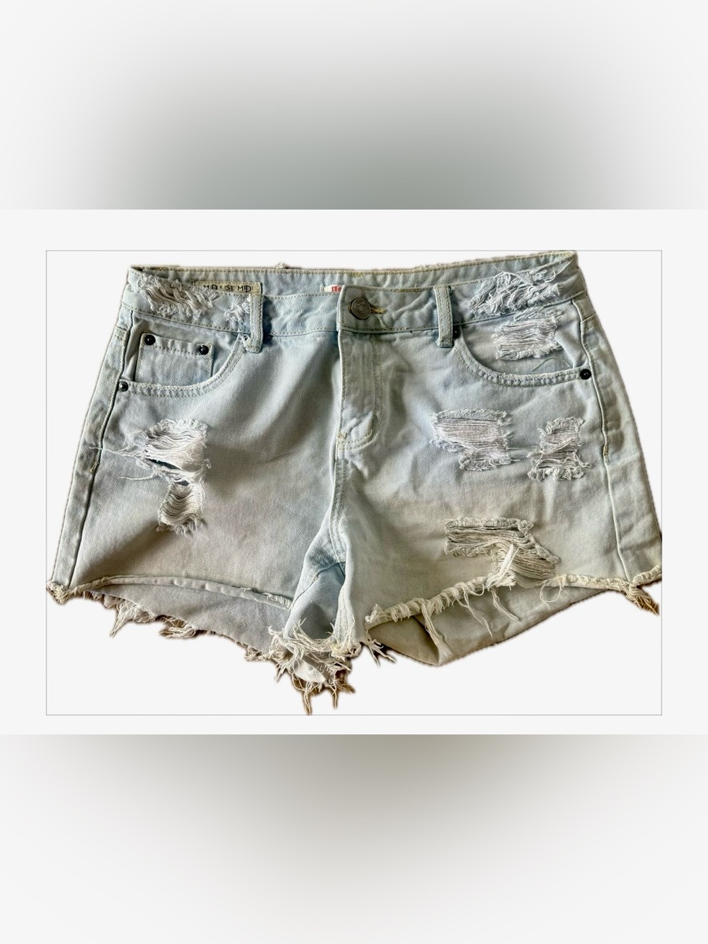 Distressed Light Blue Women’s Denim Shorts